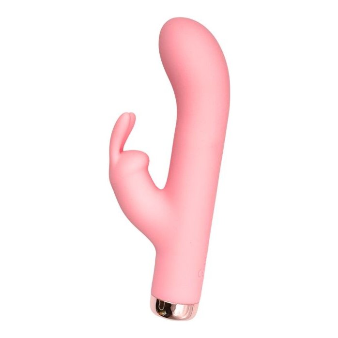 Розовый силиконовый вибратор-кролик - 16,5 см