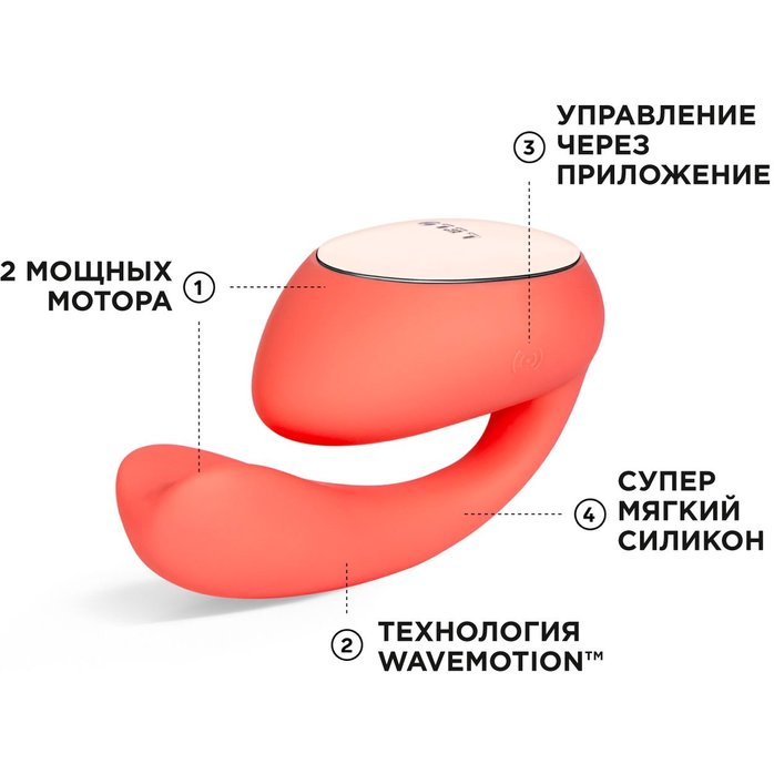 Коралловый вибратор с управлением через приложение Lelo Ida Wave. Фотография 2.