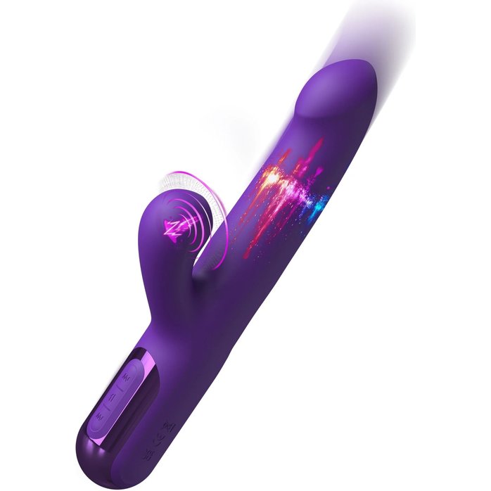 Фиолетовый вибратор-кролик Super Sonix Thruster - 22 см - Fantasy For Her. Фотография 7.