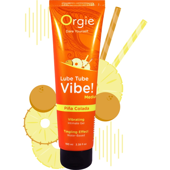 Гель с эффектом вибрации Lube Tube Vibe Medium Pina Colada - 100 мл. Фотография 2.