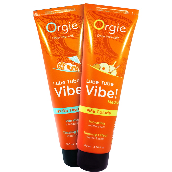Гель с эффектом вибрации Lube Tube Vibe Medium Pina Colada - 100 мл. Фотография 4.