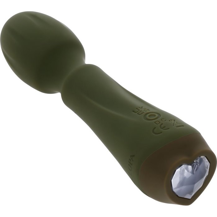 Мини-вибромассажёр цвета хаки Heartfelt - 13,4 см. Фотография 4.