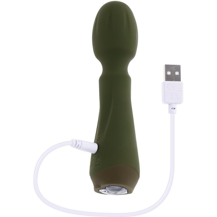 Мини-вибромассажёр цвета хаки Heartfelt - 13,4 см. Фотография 5.