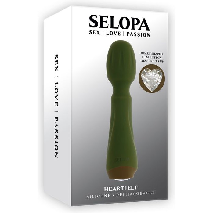 Мини-вибромассажёр цвета хаки Heartfelt - 13,4 см. Фотография 6.