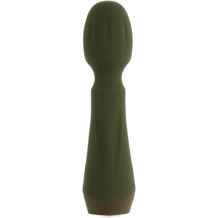 Мини-вибромассажёр цвета хаки Heartfelt - 13,4 см