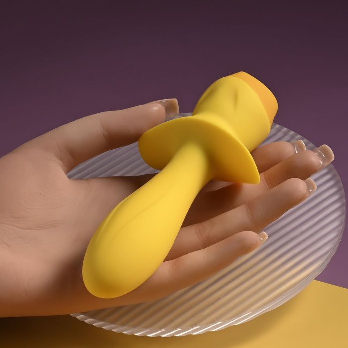 Желтая анальная вибропробка Mellow Yellow - 13,5 см. Фотография 14.