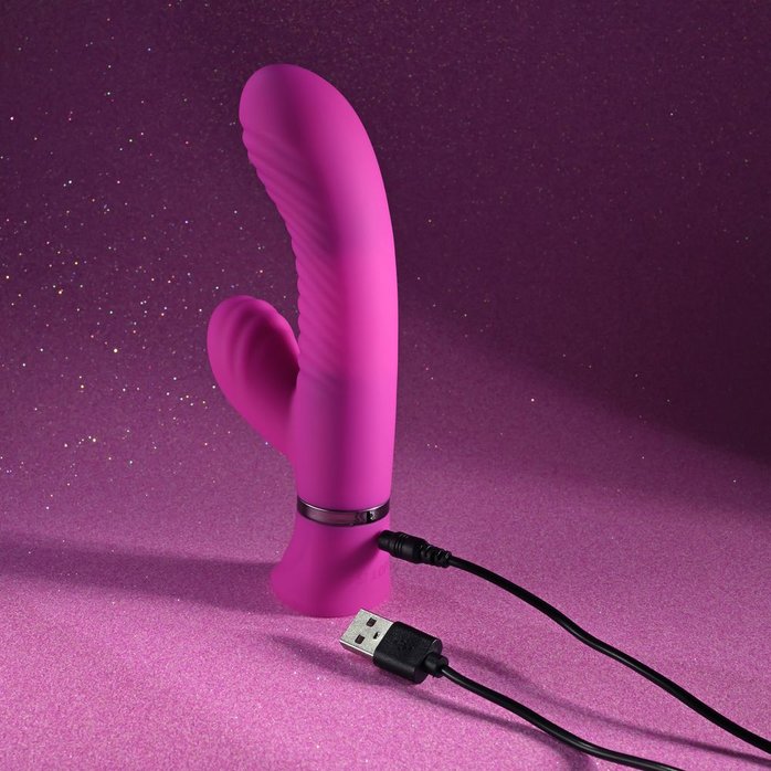 Розовый вибростимулятор-кролик Next Wave - 16,3 см. Фотография 13.
