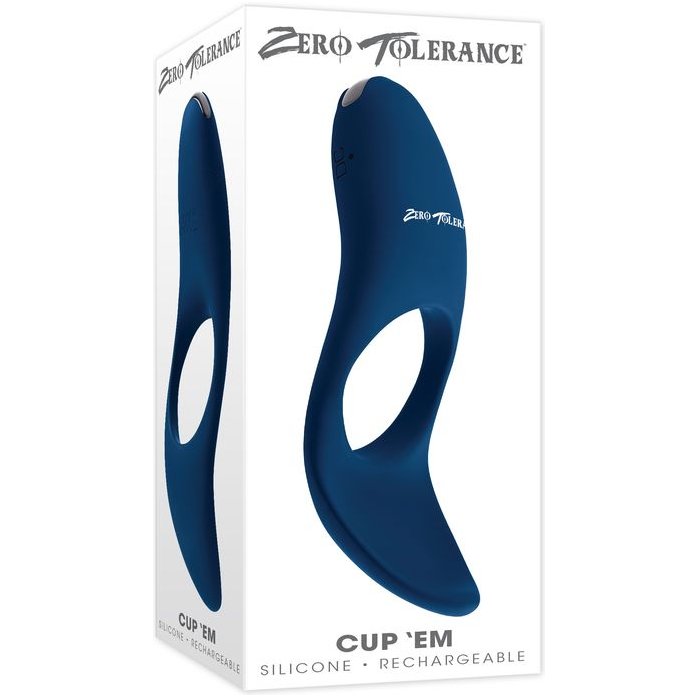 Синее эрекционное виброкольцо Cup ’Em. Фотография 7.