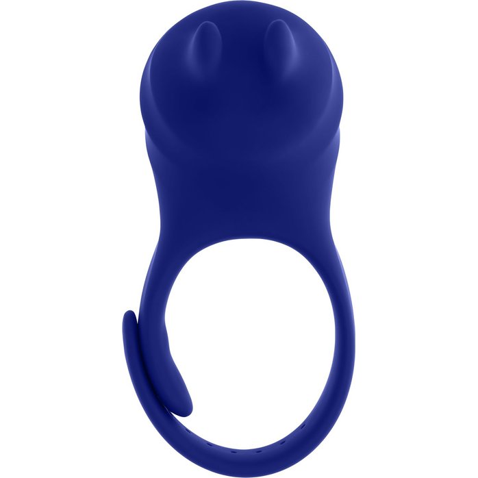 Синее эрекционное виброкольцо с клиторальной подушечкой и пультом ДУ Adjustable Fun Ring. Фотография 3.