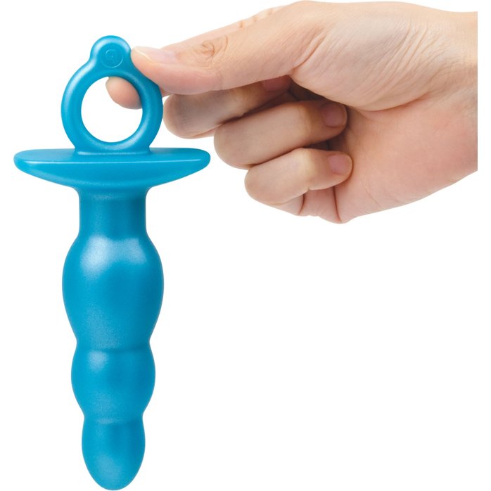 Голубая анальная пробка-елочка из силикона Bounce Plug - 14,3 см. Фотография 6.