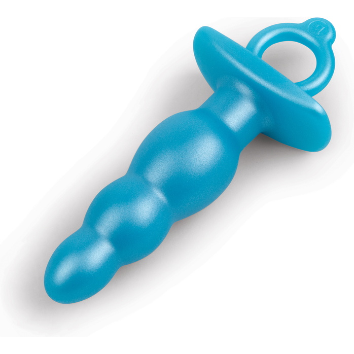 Голубая анальная пробка-елочка из силикона Bounce Plug - 14,3 см. Фотография 8.