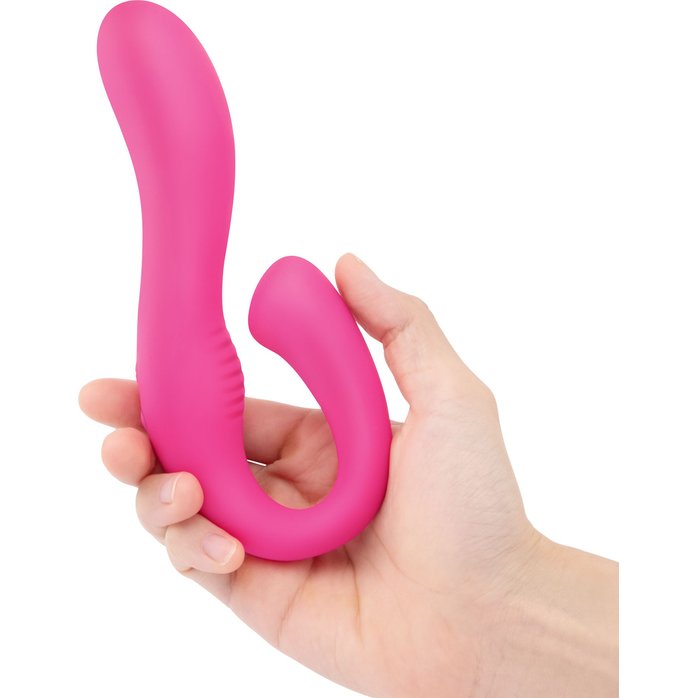 Розовый вибромассажер с клиторальным отростком Harmony Vibe - 16,8 см. Фотография 3.