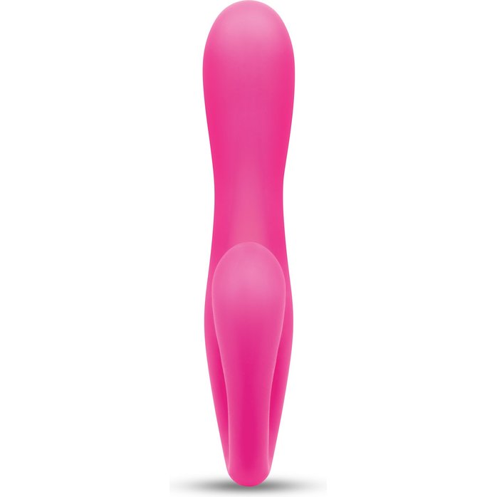 Розовый вибромассажер с клиторальным отростком Harmony Vibe - 16,8 см. Фотография 4.