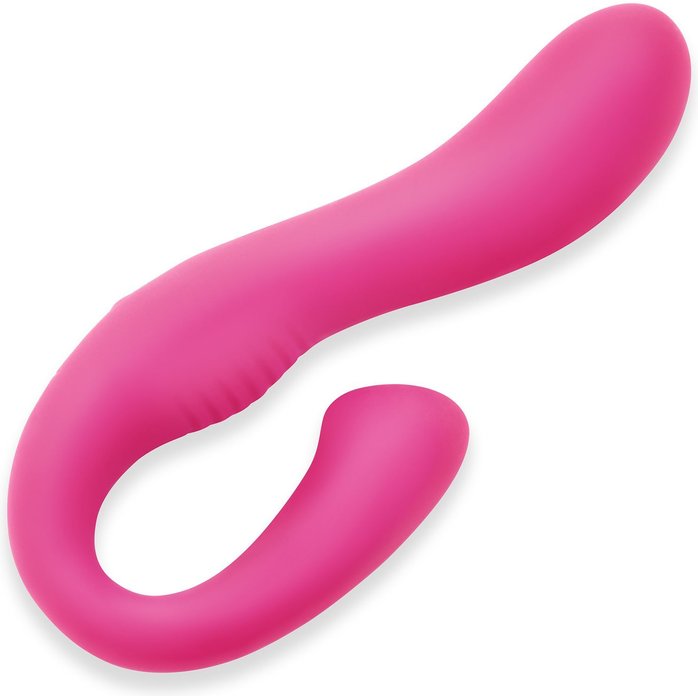 Розовый вибромассажер с клиторальным отростком Harmony Vibe - 16,8 см. Фотография 5.