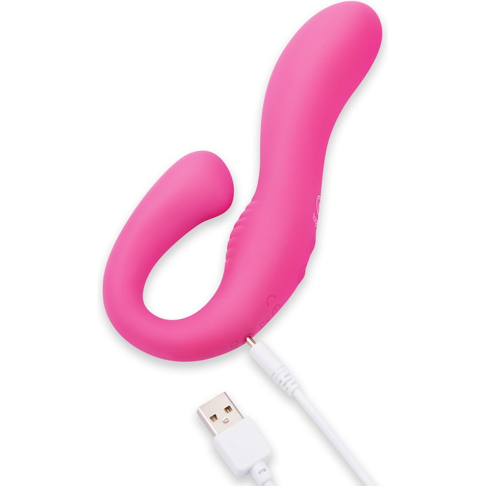 Розовый вибромассажер с клиторальным отростком Harmony Vibe - 16,8 см. Фотография 6.