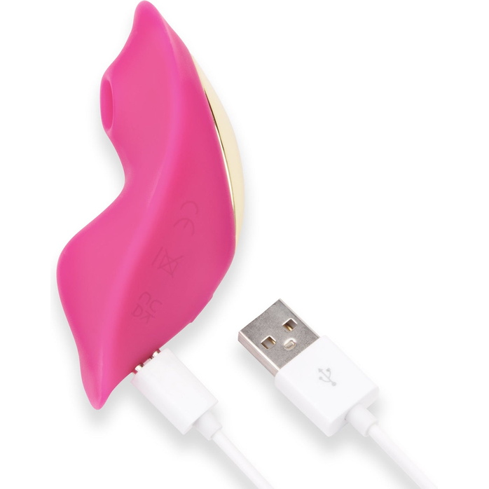 Розовый клиторальный вибромассажер Suck n’ Go. Фотография 6.