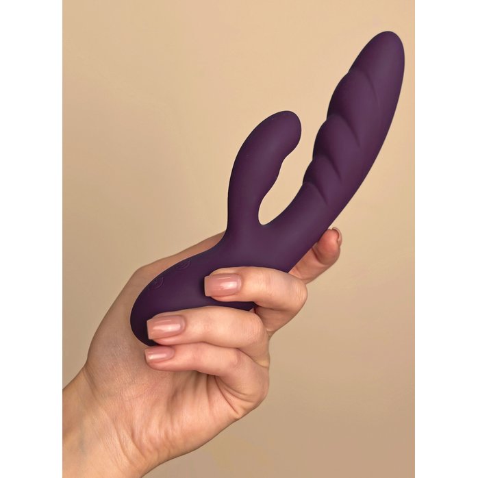 Фиолетовый вибратор-кролик Atlas - 19,8 см - Sensora. Фотография 3.
