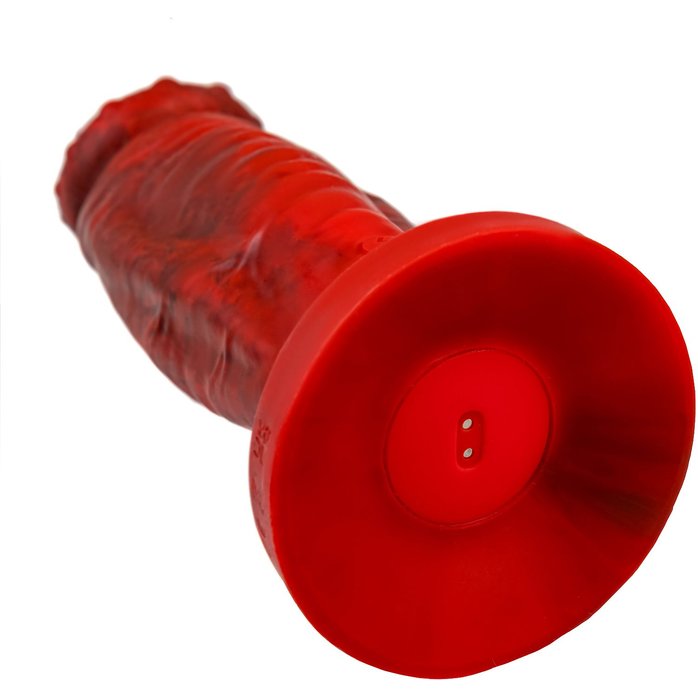 Силиконовый вибратор Monster Saur - 20 см - Black Red. Фотография 4.
