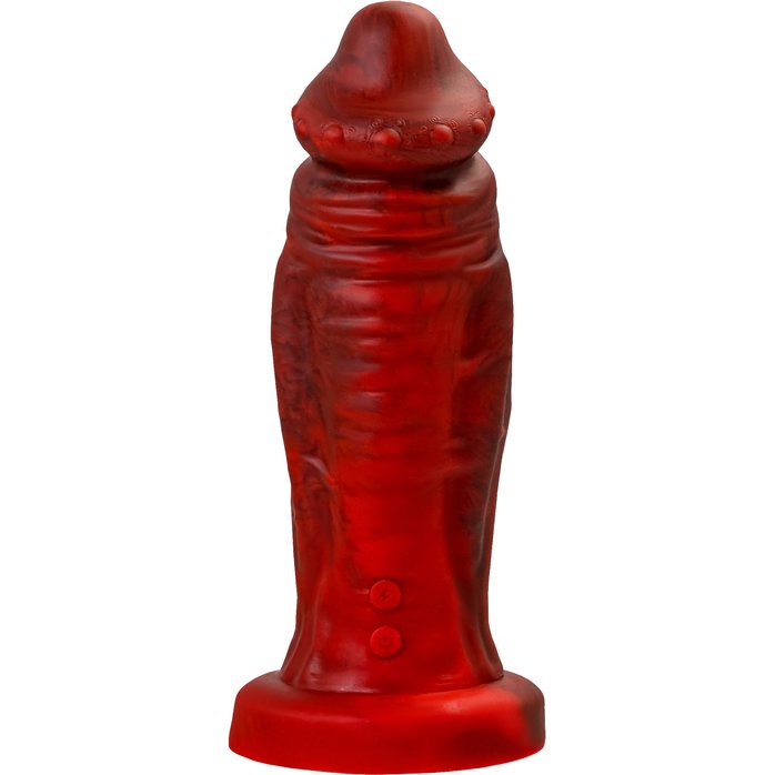 Силиконовый вибратор Monster Saur - 20 см - Black Red