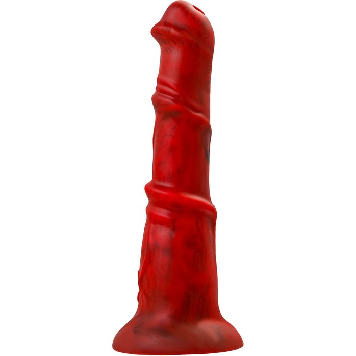 Силиконовый вибратор Monster Rex - 24,5 см - Black Red. Фотография 4.