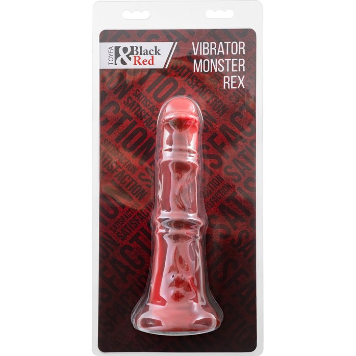 Силиконовый вибратор Monster Rex - 24,5 см - Black Red. Фотография 8.