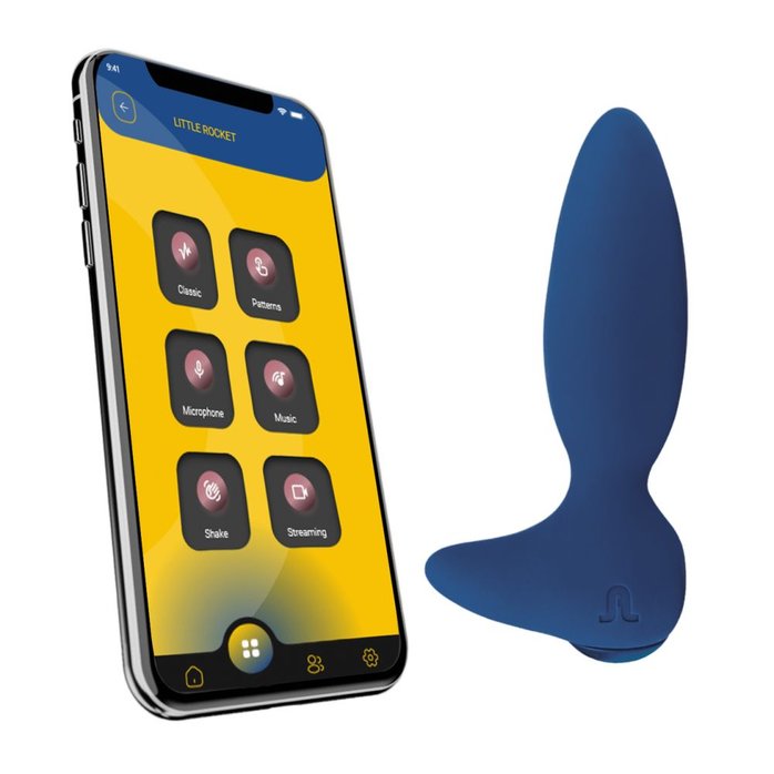 Синий анальный вибратор Little Rocket II APP. Фотография 4.