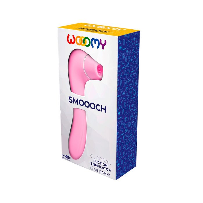 Розовый стимулятор Smoooch Clitoral Suction Vibration - 18,6 см - Wooomy. Фотография 2.