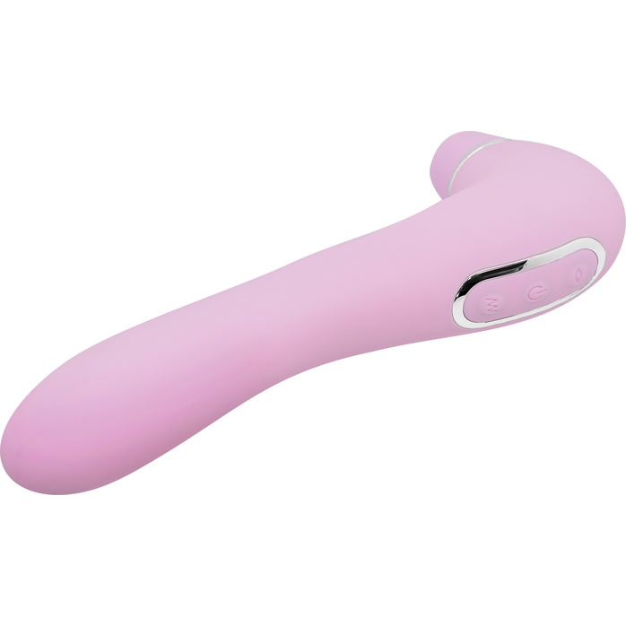 Розовый стимулятор Smoooch Clitoral Suction Vibration - 18,6 см - Wooomy. Фотография 3.