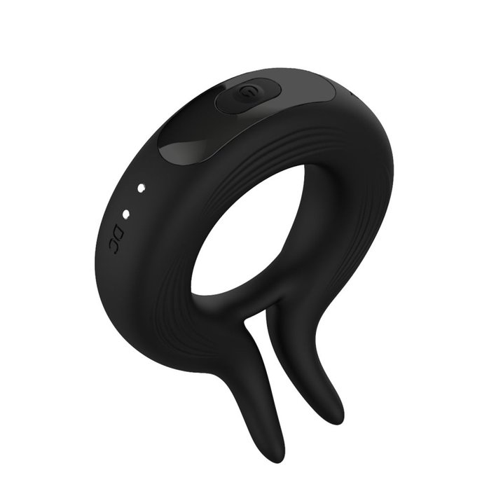 Черное эрекционное кольцо Marry Me Rechargeable Vibrating Cockring - Wooomy. Фотография 3.