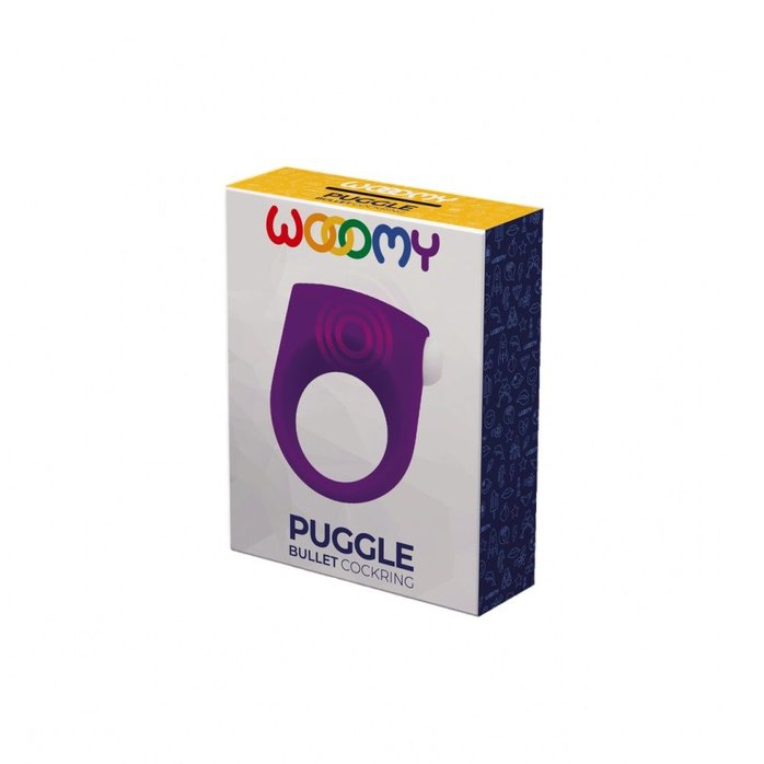 Фиолетовое эрекционное кольцо Puggle Vibrating Ring with Bullet - Wooomy. Фотография 3.