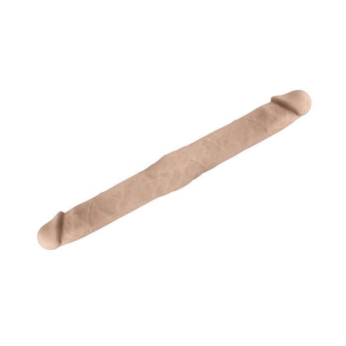 Телесный двусторонний фаллоимитатор Knock-Knock - 38,5 см - Wooomy