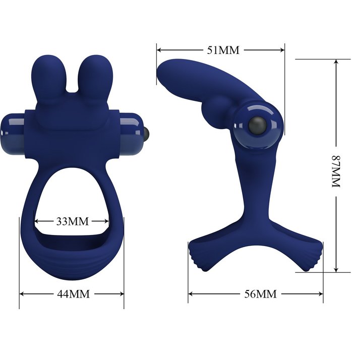 Синее эрекционное виброкольцо Francisco - Pretty Love. Фотография 4.