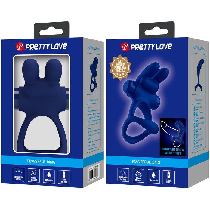 Синее эрекционное виброкольцо Francisco - Pretty Love. Фотография 5.