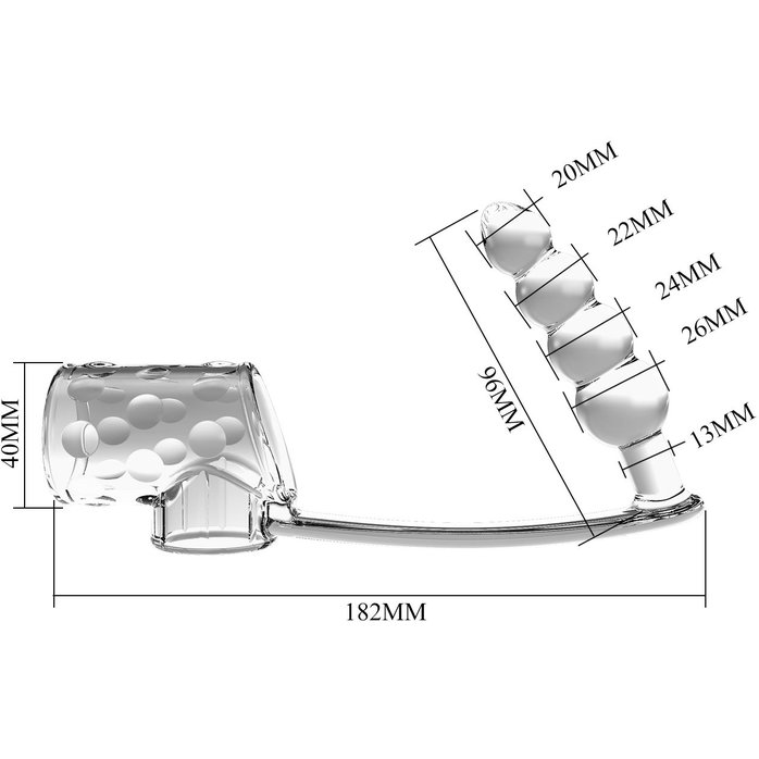 Прозрачная насадка на пенис и мошонку с анальным стимулятором Rilley - Pretty Love. Фотография 7.