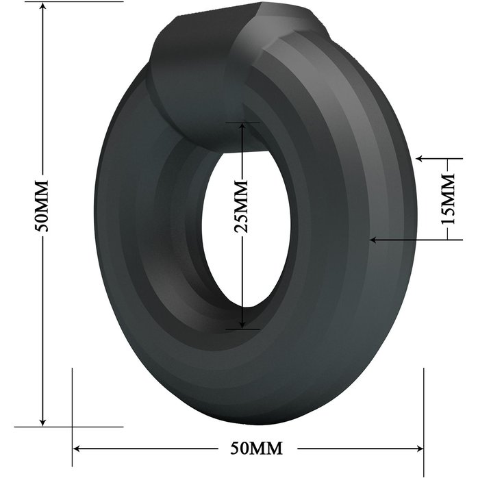 Черное эрекционное кольцо Kayke - Crazy Bull. Фотография 6.