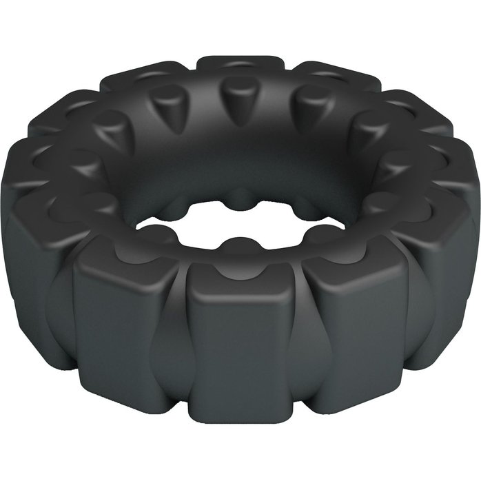 Черное фигурное силиконовое эрекционное кольцо Laiden - Crazy Bull. Фотография 4.