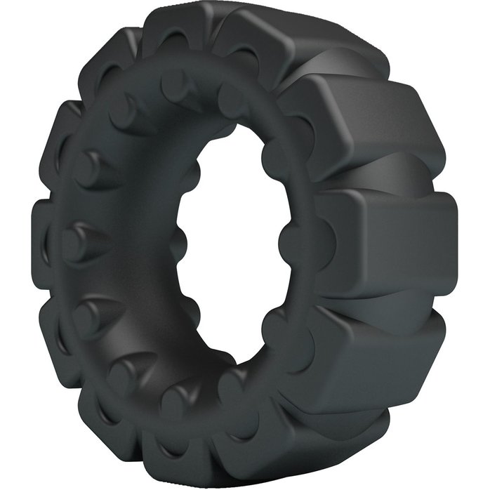 Черное фигурное силиконовое эрекционное кольцо Laiden - Crazy Bull