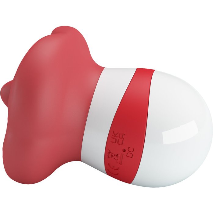 Красно-белый клиторальный стимулятор в форме рта Mina - Pretty Love. Фотография 6.