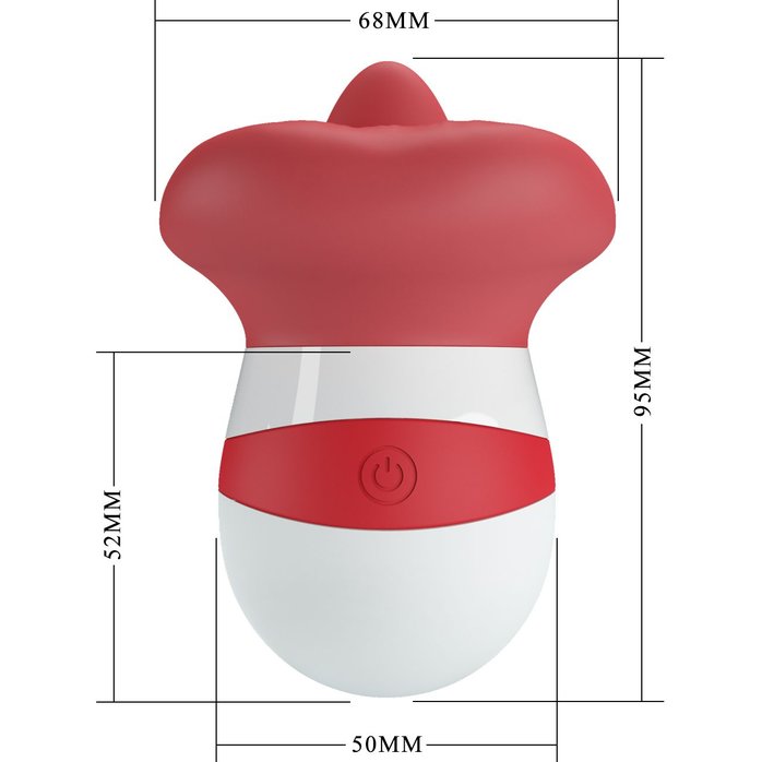 Красно-белый клиторальный стимулятор в форме рта Mina - Pretty Love. Фотография 8.