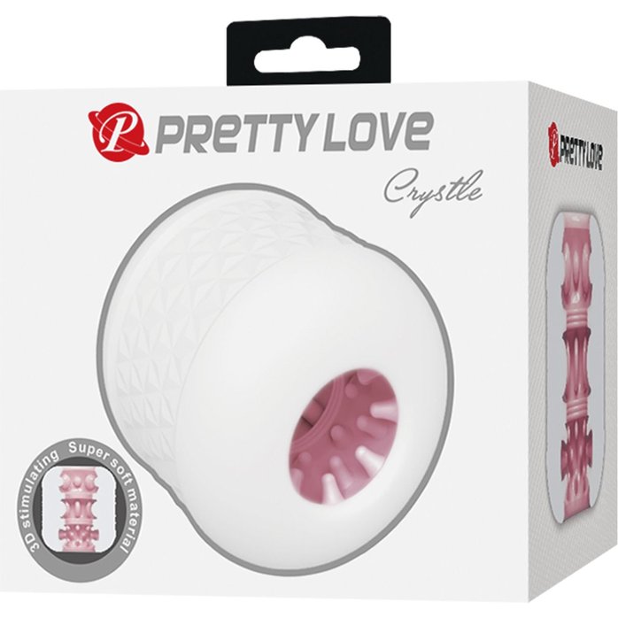 Белый сквозной мастурбатор Crystle. Фотография 2.