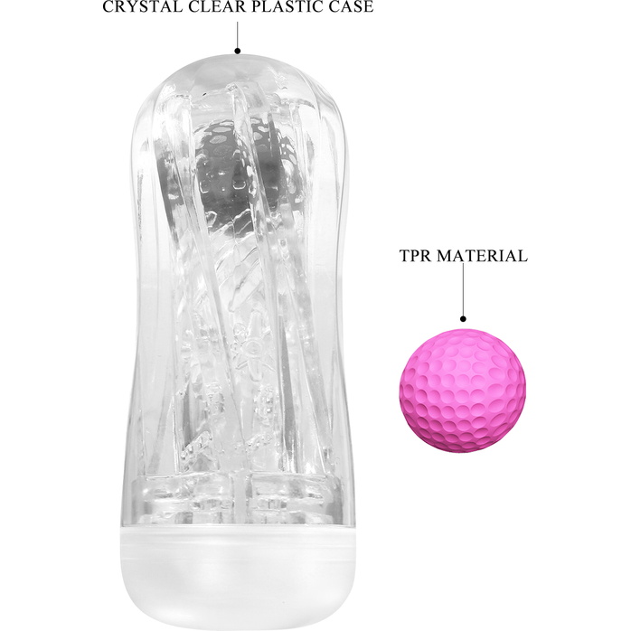 Прозрачный мастурбатор с подвижным шариком - Pretty Love. Фотография 9.