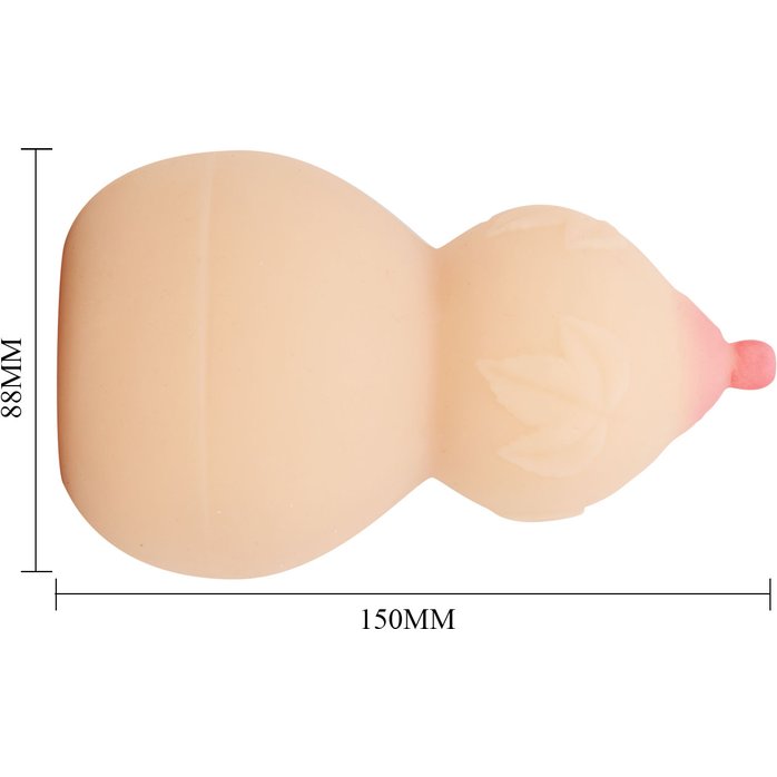 Телесный мастурбатор с соском Calabash - Crazy Bull. Фотография 8.