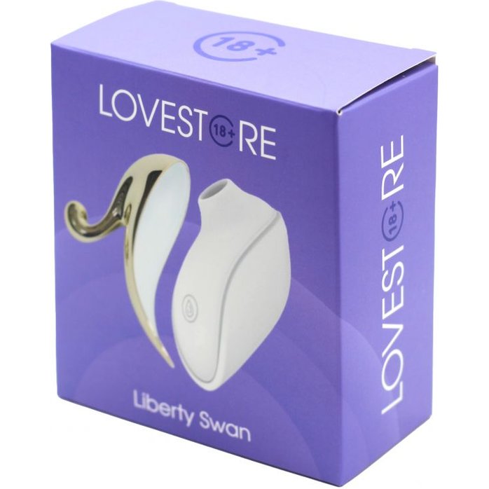 Белый вакуумный стимулятор клитора Liberty Swan. Фотография 6.