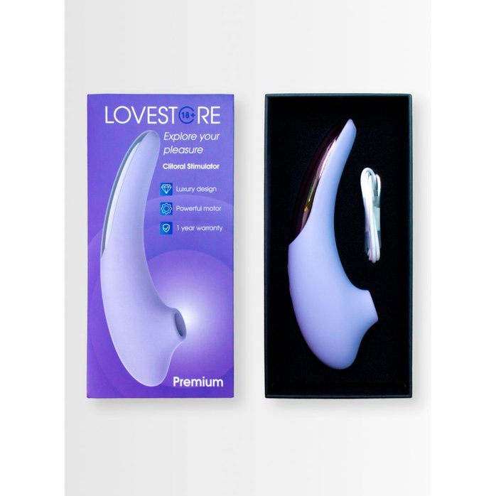 Сиреневый вакуумный стимулятор клитора Premium. Фотография 4.