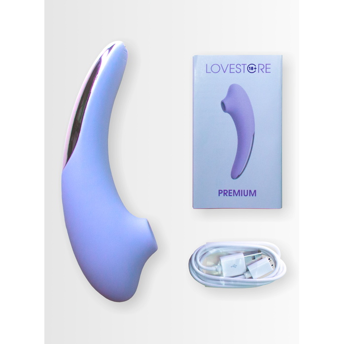 Сиреневый вакуумный стимулятор клитора Premium. Фотография 7.
