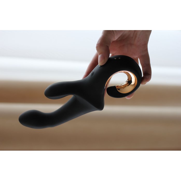 Черный вибратор-кролик Mystery - 22,5 см. Фотография 5.