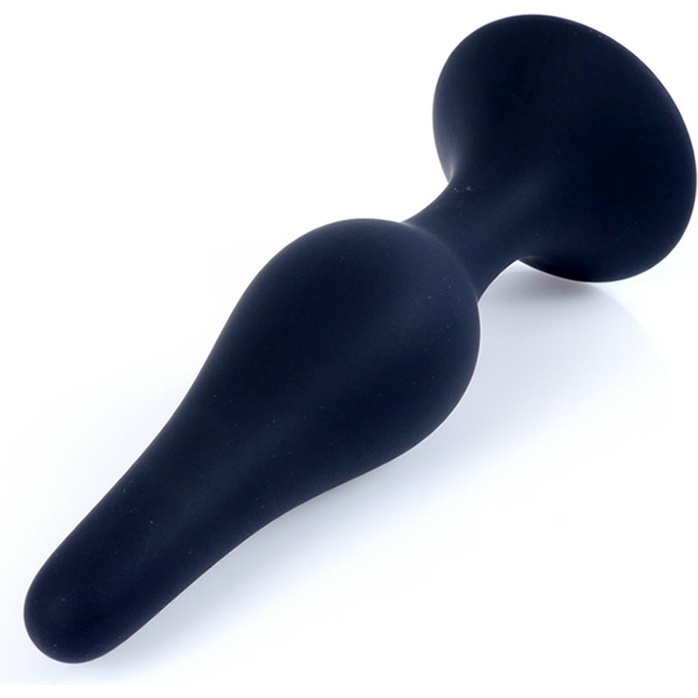 Черная анальная втулка на присоске - 10 см. Фотография 4.