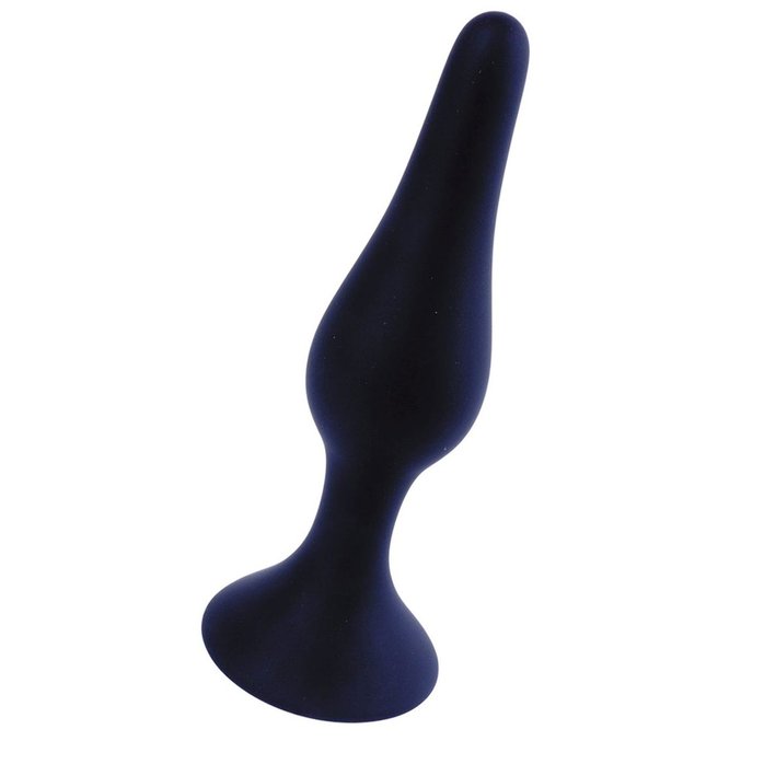 Черная анальная втулка на присоске - 10 см