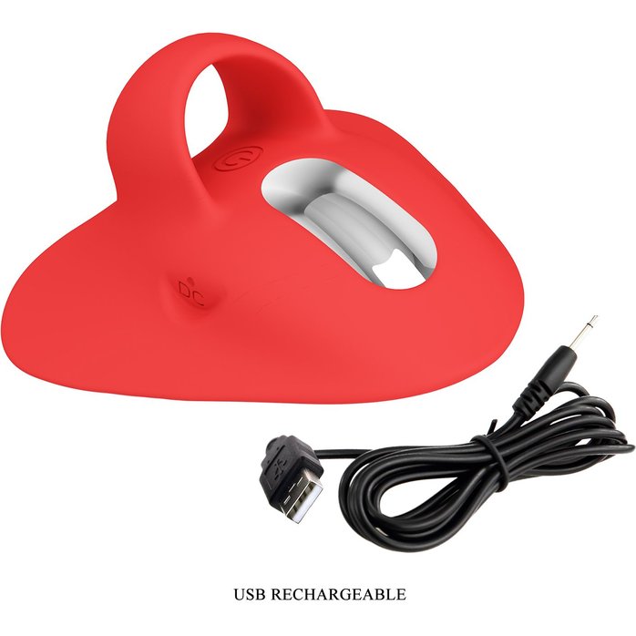 Красный вибратор на палец Carnation - Pretty Love. Фотография 11.