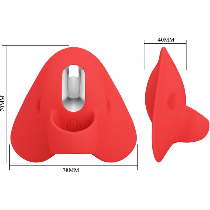 Красный вибратор на палец Carnation - Pretty Love. Фотография 10.